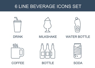 Wall Mural - beverage icons