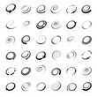 Spiral design elements. Abstract icons set.