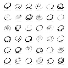 Wall Mural - spiral design elements. abstract icons set.