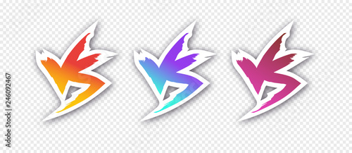 Versus Vector Sign Set Modern Gradient Style With Shadow Isolated