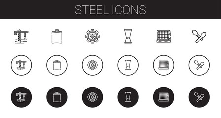 Canvas Print - steel icons set