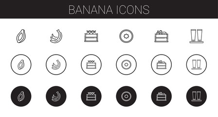 Wall Mural - banana icons set