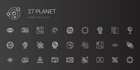 Wall Mural - planet icons set