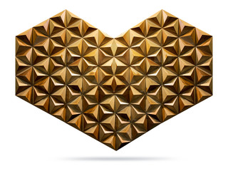 Heart shaped timber carving isolated. Love concept.