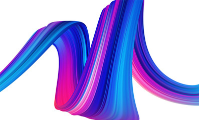 Canvas Print - Vector illustration: Wavy liquid shape. Modern flow background with colorful brush paint stroke.