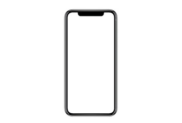 smartphone similar to iphone xs max with blank white screen for infographic global business marketin
