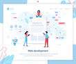 © KatyFlaty - Landing page template. Website specification banner. Web development. Flat vector illustration.