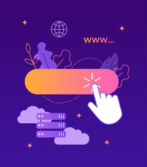 publish your website on the internet. website builder concept. web development. flat vector illustra