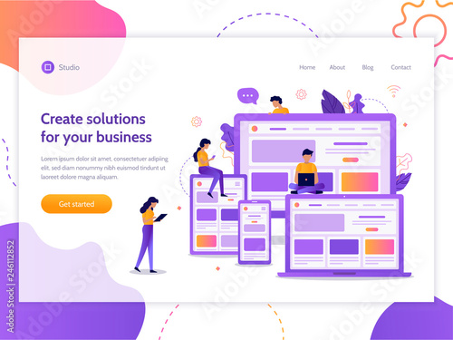 Create Solutions For Your Business Web Banner Design Template
