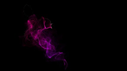 Wall Mural - an abstract heart shape drawn with particles. lights are shining and flying away.