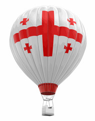 Wall Mural - Hot Air Balloon with Georgian Flag. Image with clipping path