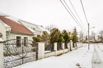 House with a steel fence