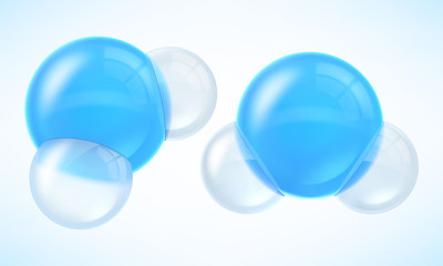 Wall Mural - set of molecules water isolated. realistic vector illustration