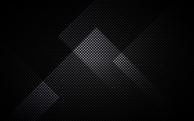 Black abstract tech geometric background. Line shape with light pattern composition.
