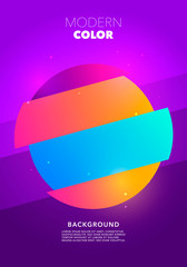 Wall Mural - vector illustration colorful retro circle shape glitch poster design. abstract geometric background 