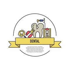 Canvas Print - DENTAL LINE ICON SET