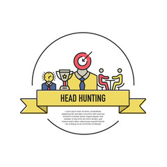 Sticker - HEAD HUNTING LINE ICON SET