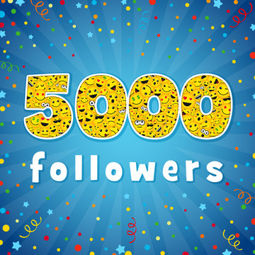 thank you 5 000 followers logotype. congratulating bright 5.000 networking thanks, net friends abstr