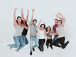 © ASDF - triumphant group of young people