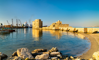 Wall Mural - Sidon Sea Castle in Lebanon