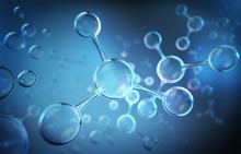 Molecule Or Atom, Abstract Structure For Medical Background, 3d Illustration.