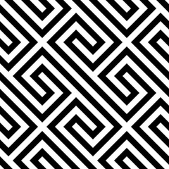 Aufkleber - Vector monochrome seamless pattern. Abstract geometric pattern.
