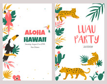 Trendy Summer Tropical Banners For Hawaiian Party