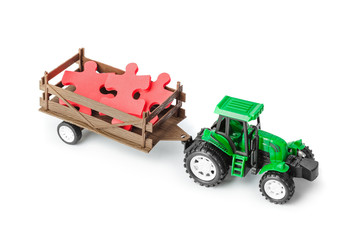 Poster - Toy tractor with puzzle