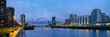The skyline of the City of Glasgow with the River Clyde. Scotland, UK