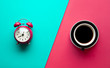 © hakinmhan - Refreshment concepts with coffee cup and alarm clock