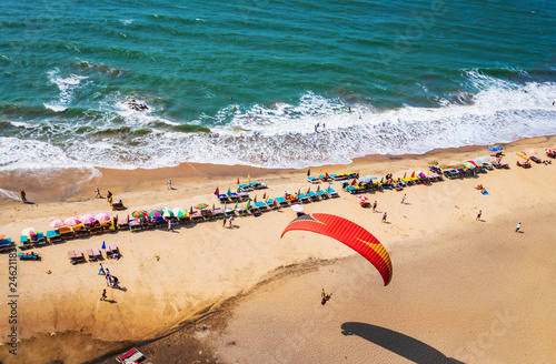Cuadros en Lienzo top view of beach in Goa India vagator beach