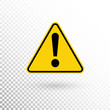 © Liubov - Warning symbol. Attention button. Red exclamation mark in yellow triangle isolated on transparent background. Warning sign. Exclamation mark icon in flat style. Vector illustration