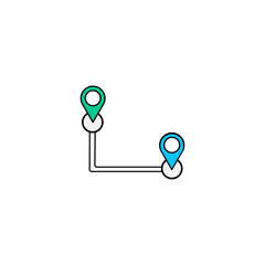 Wall Mural - Outline Location Pin icon. Vector illustration style is flat iconic symbol, black color, transparent background. Designed for web and software interfaces. Editable stroke.