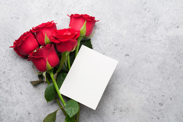 Leinwandbilder - Valentine's day greeting card with roses