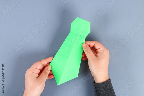 Diy White Shirt Paper With Green Tie Epaulets Ideas Gift Decor February 23 May 9 Father Day Buy This Stock Photo And Explore Similar Images At Adobe Stock Adobe Stock