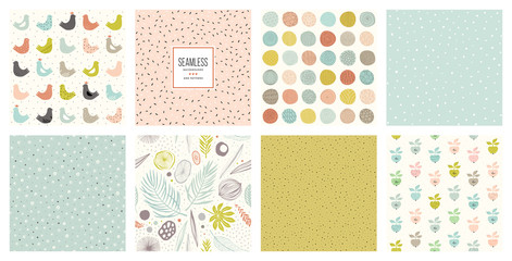 Wall Mural - creative seamless patterns and prints set. for fashion kid's wear, t-shirts, posters, cards, scrapbo