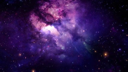 Wall Mural - flying through stellar nebulae and cosmic dust, clusters of cosmic gas and a constellations in deep 