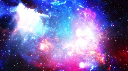Wall Mural - flying through stellar nebulae and cosmic dust, clusters of cosmic gas and a constellations in deep 