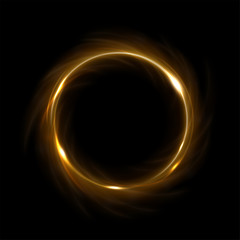 Wall Mural - Round yellow light twisted, Suitable for product advertising, product design, and other. Vector Illustration