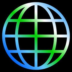 globe symbol icon - earth gradient, isolated - vector