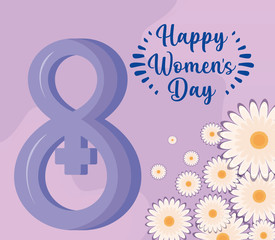 Wall Mural - happy women day card with female gender sign