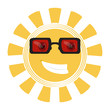 Isolated happy sun with sunglasses. Vector illustration design