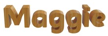 Maggie In 3d Name With Wooden Texture