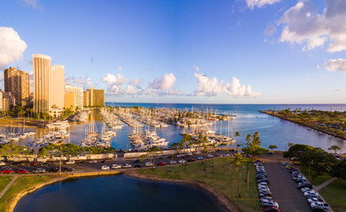 Wall Mural - Aerial of Ala Wai Boat Harbor