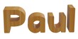 paul in 3d name with wooden texture