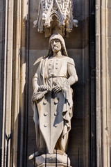 medieval statues ,cathedral in Cologne, Koln,Germany,2017