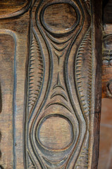 Antique Carved Wood Bas Relief