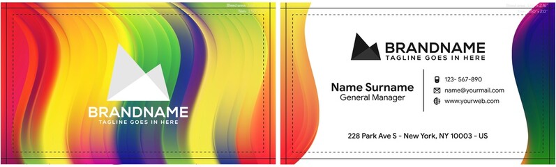 Wall Mural - Modern creative and clean business card template, polygon background, flyer design, name card template. Corporate identity with abstract illustration. Vector company style for brandbook