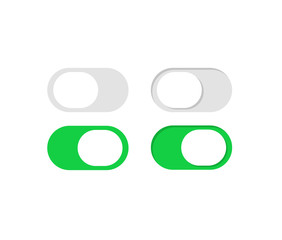 Wall Mural - slide or toggle buttons vector set, flat switch button isolated, ui modern element