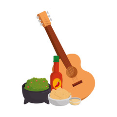 Poster - delicious mexican food and guitar